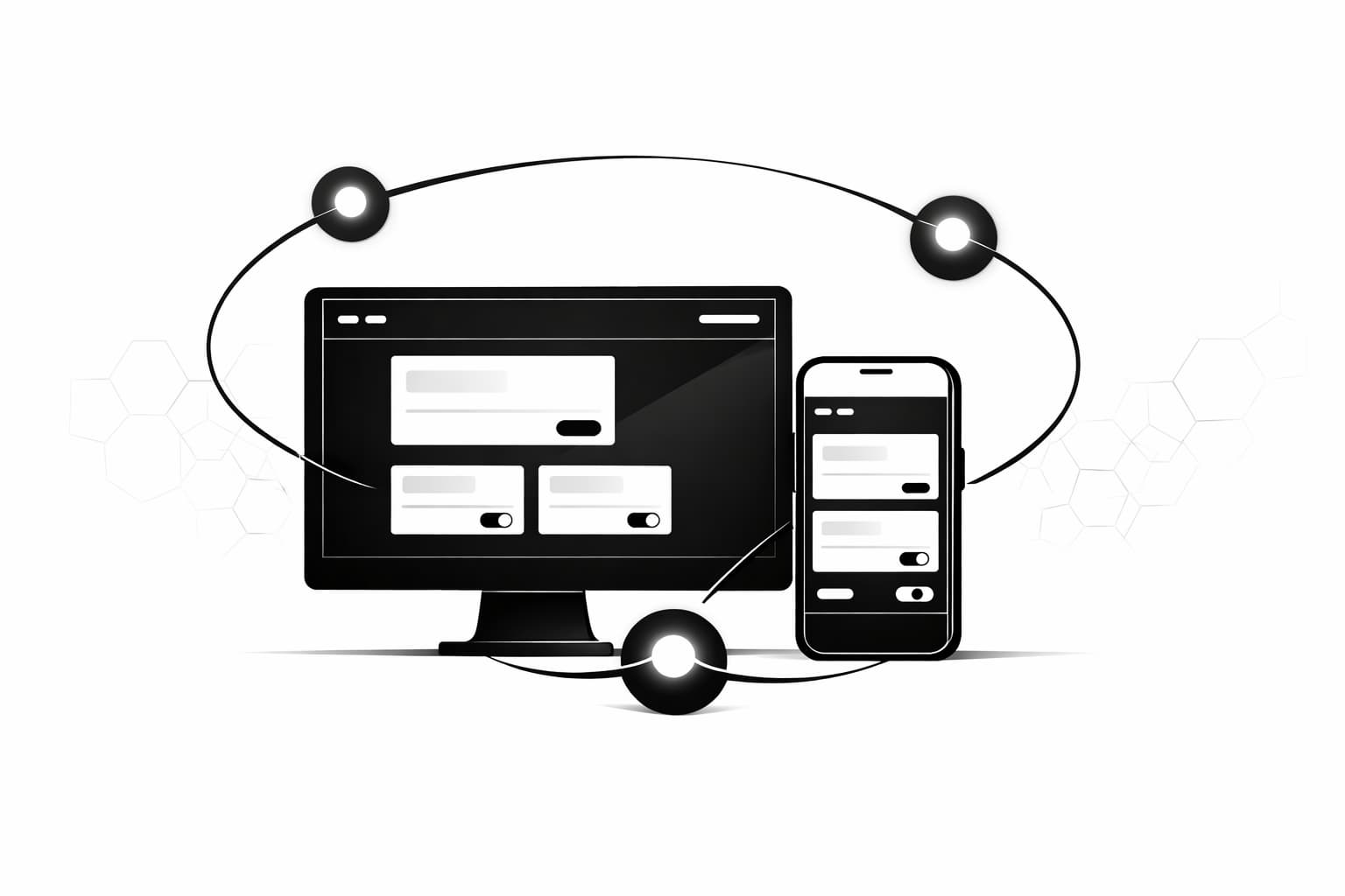 Wallet app connecting to three Ethereum Layer 2 networks with glowing nodes