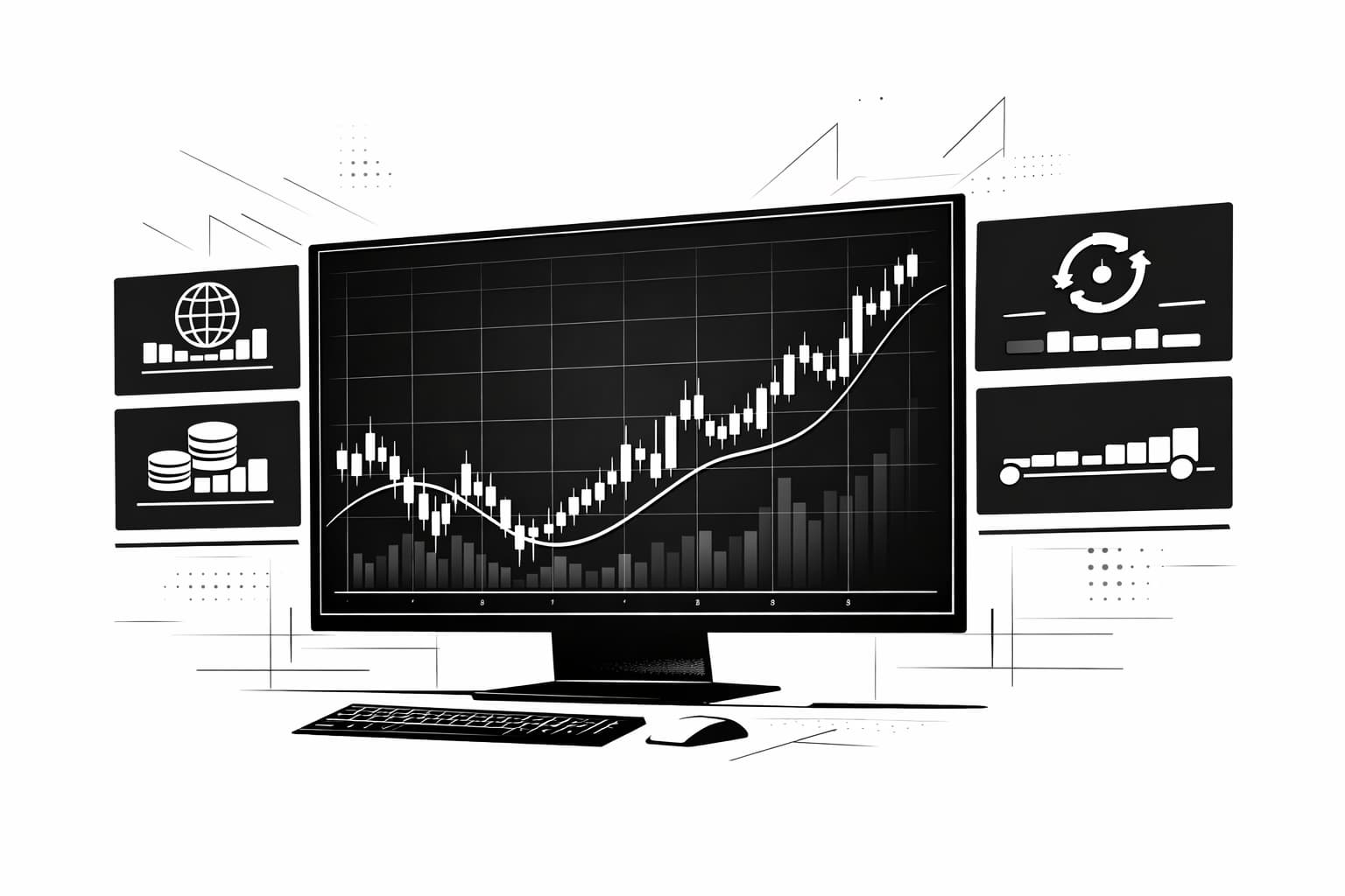 Crypto analytics dashboard showing ASM token price chart and key market metrics