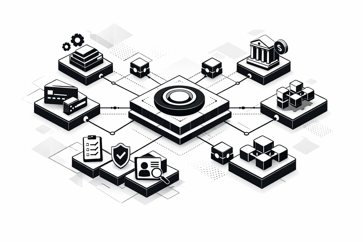 Enterprise stablecoin platform hub connecting payments, compliance, and business systems securely