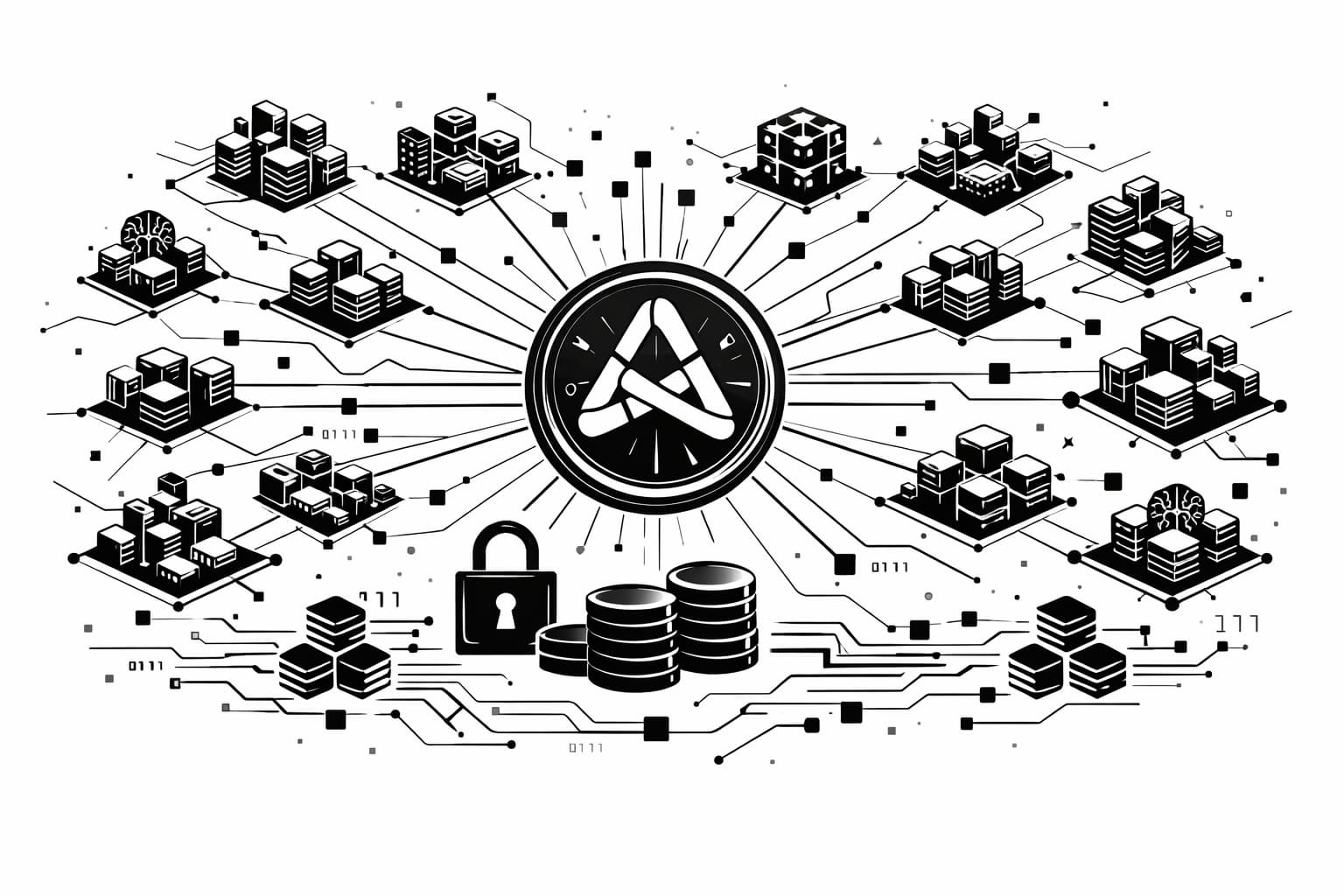 TAO token linked to many AI subnets with mining and staking symbols