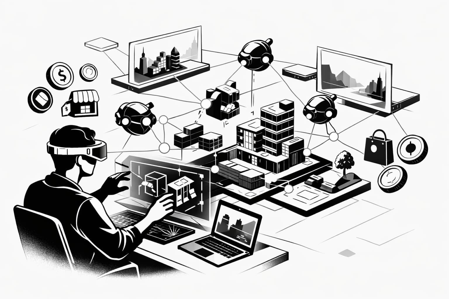 Creator using AI-assisted tools to build interoperable metaverse worlds and assets