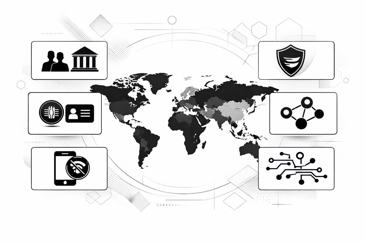 Illustration comparing retail and wholesale CBDC pilot models across a world map