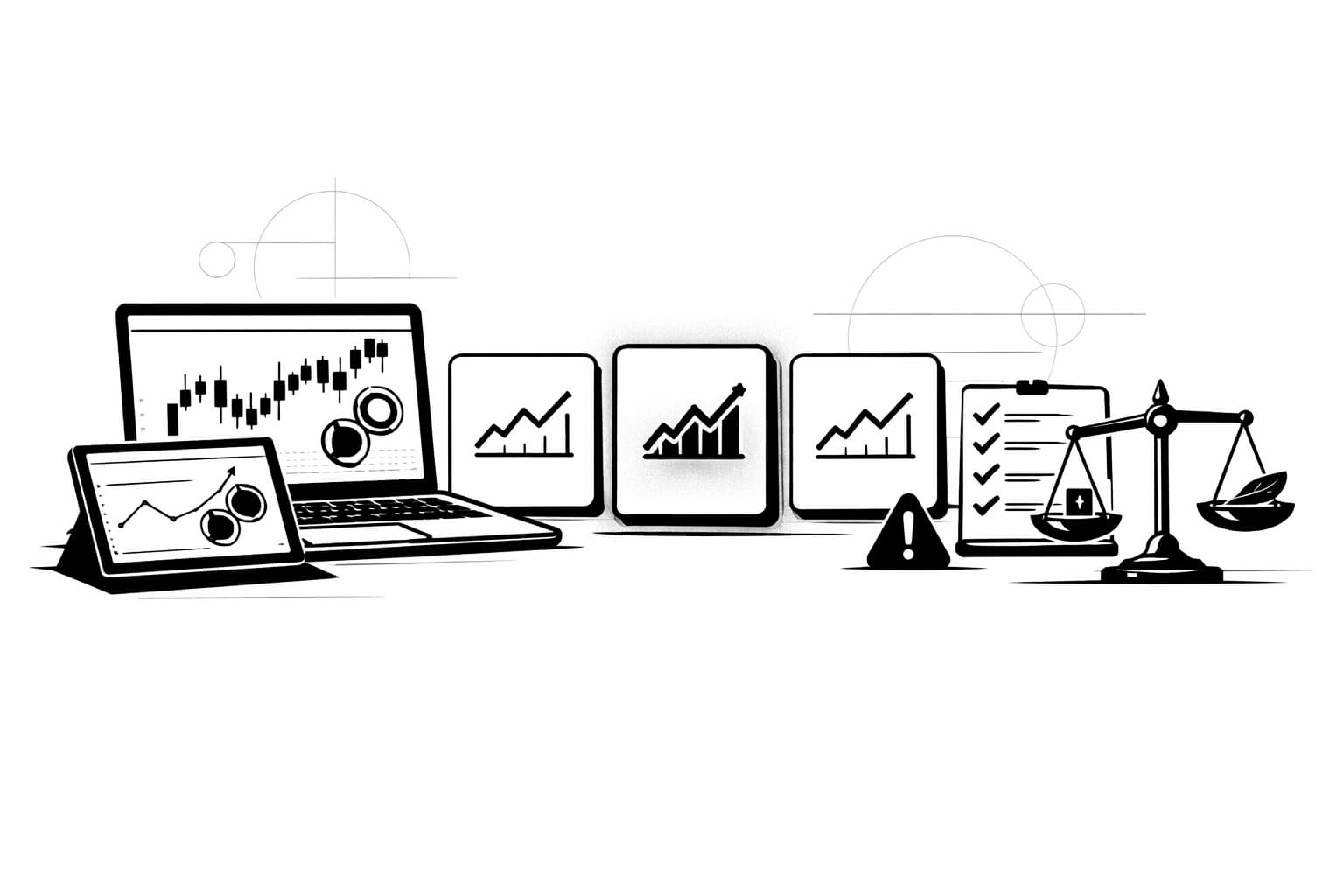 Analyst desk with crypto charts comparing trackers and a clear recommendation highlight
