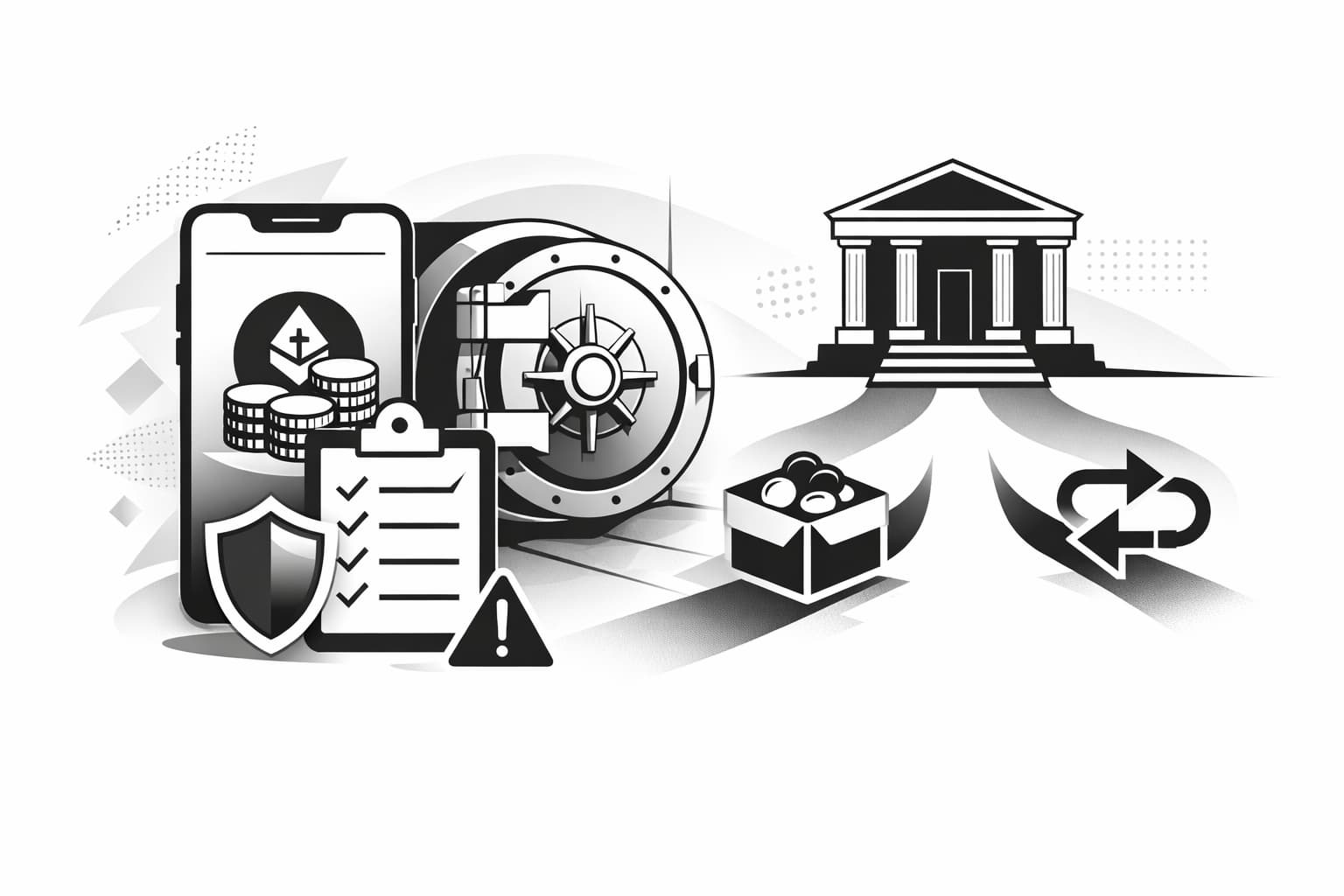 Checklist summarizing crypto bankruptcy process, user funds flow, and protection steps