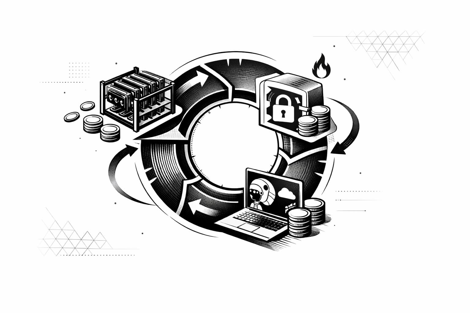 Illustration of token incentives linking GPU providers and AI compute buyers