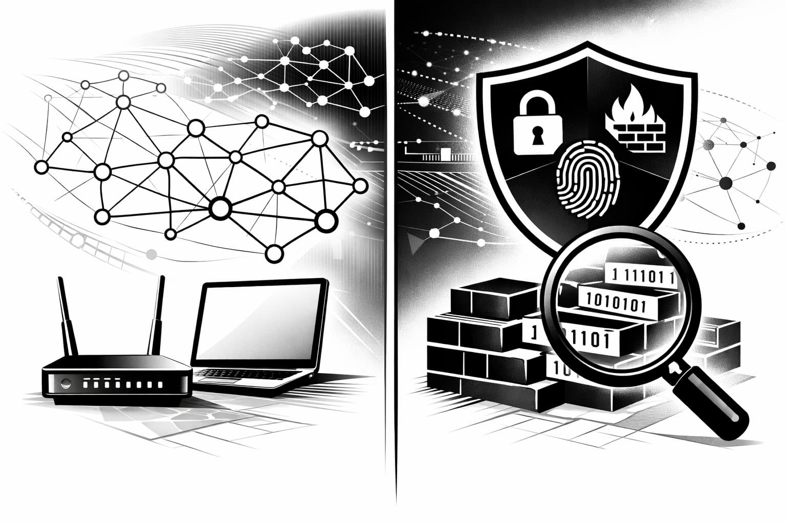 Balanced illustration of Grass bandwidth monetization, security checks, and AI data flow