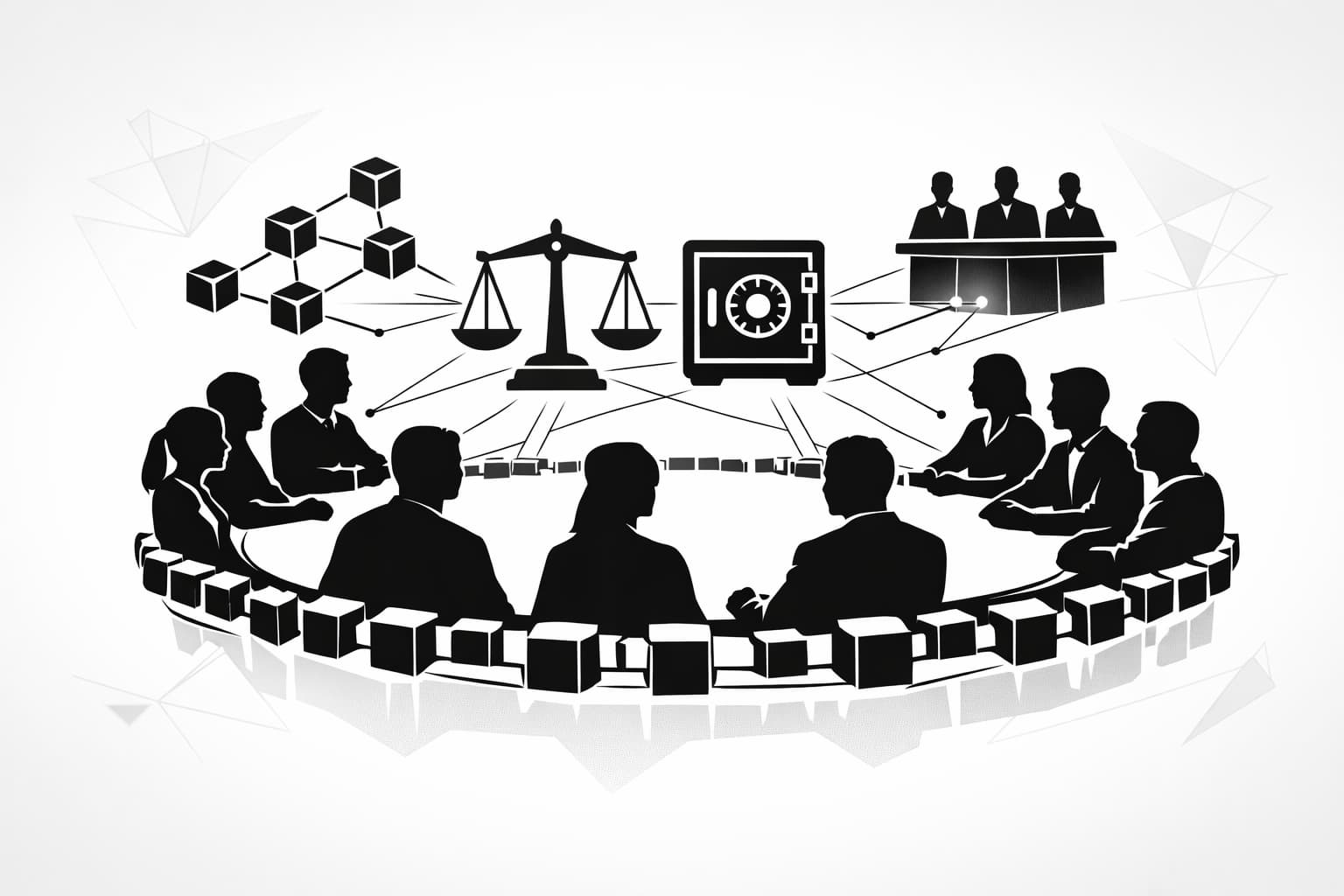 DAO members resolving a conflict using on-chain and off-chain governance tools