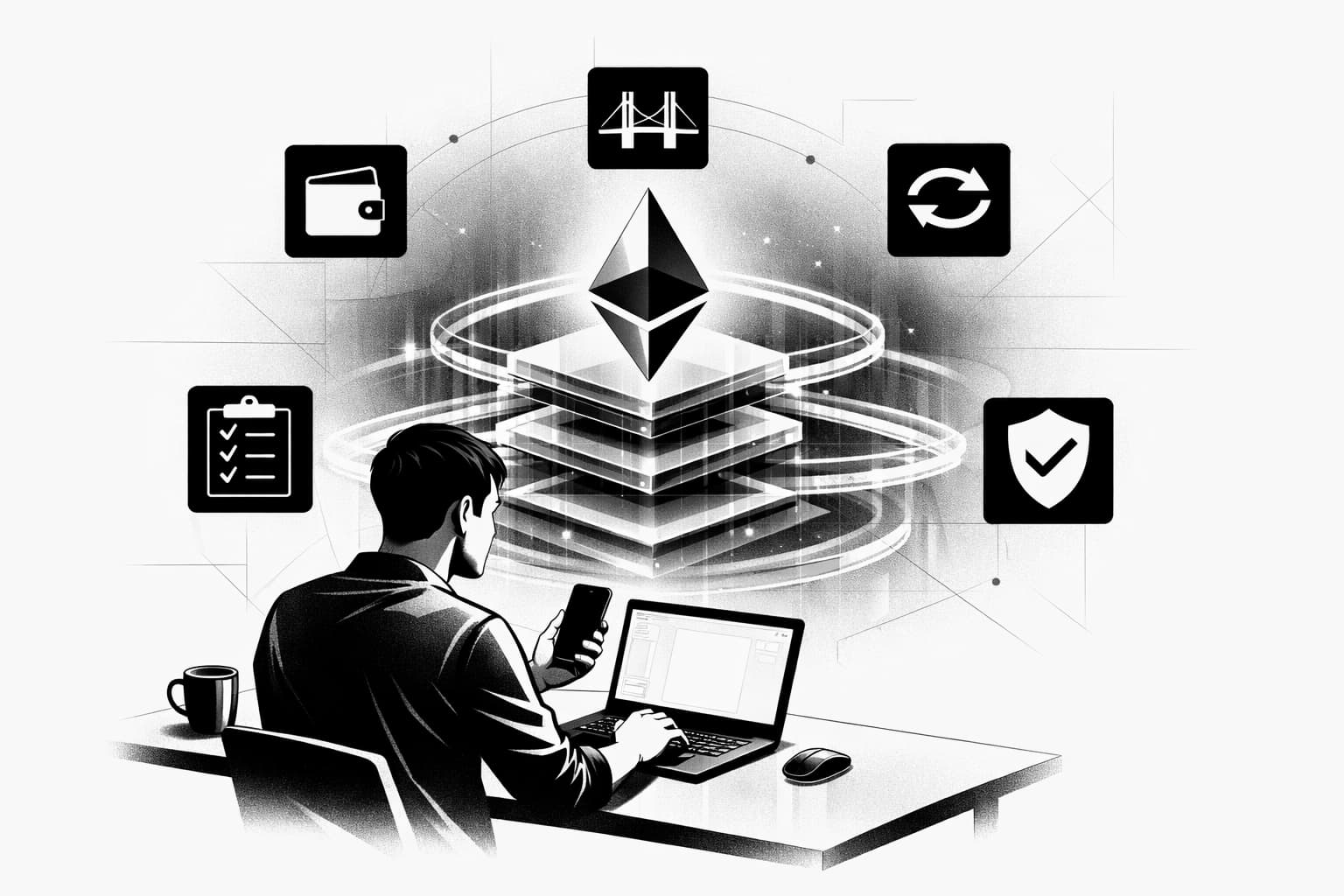 Illustration of Layer 2 networks, wallet setup, and risk-aware airdrop farming workflow