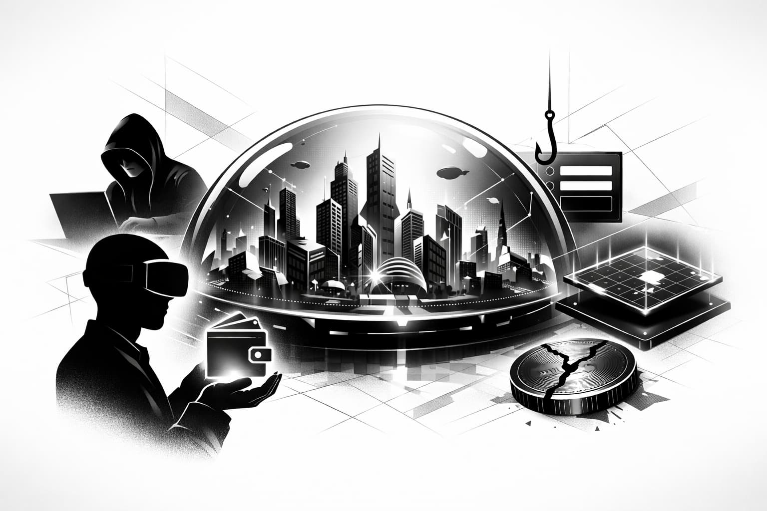 VR user protected from common metaverse scams like phishing and wallet theft