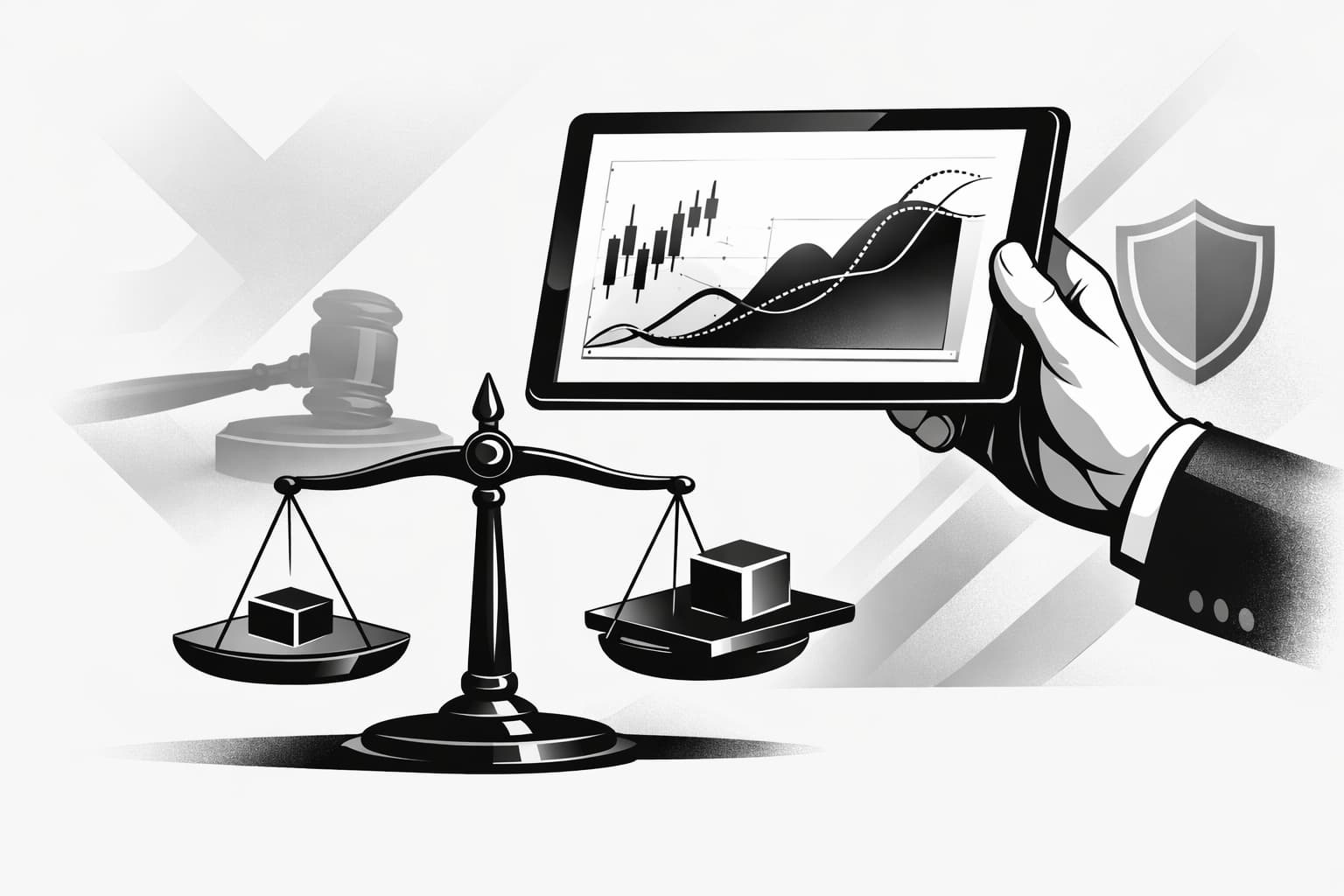 Analyst weighing Polymarket against Kalshi with trust and regulation symbols