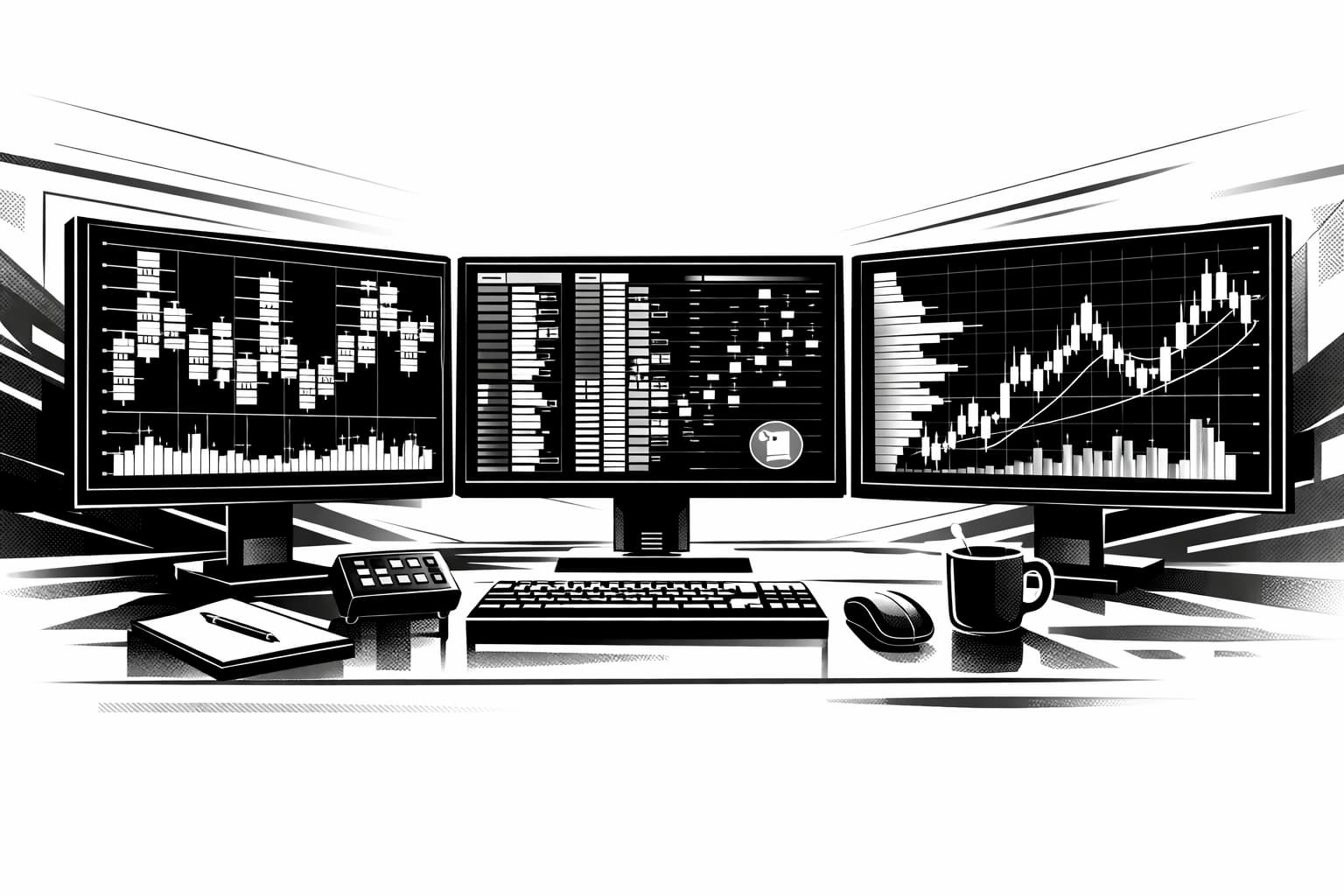 Multi-monitor trading setup showing order flow tools for crypto execution speed