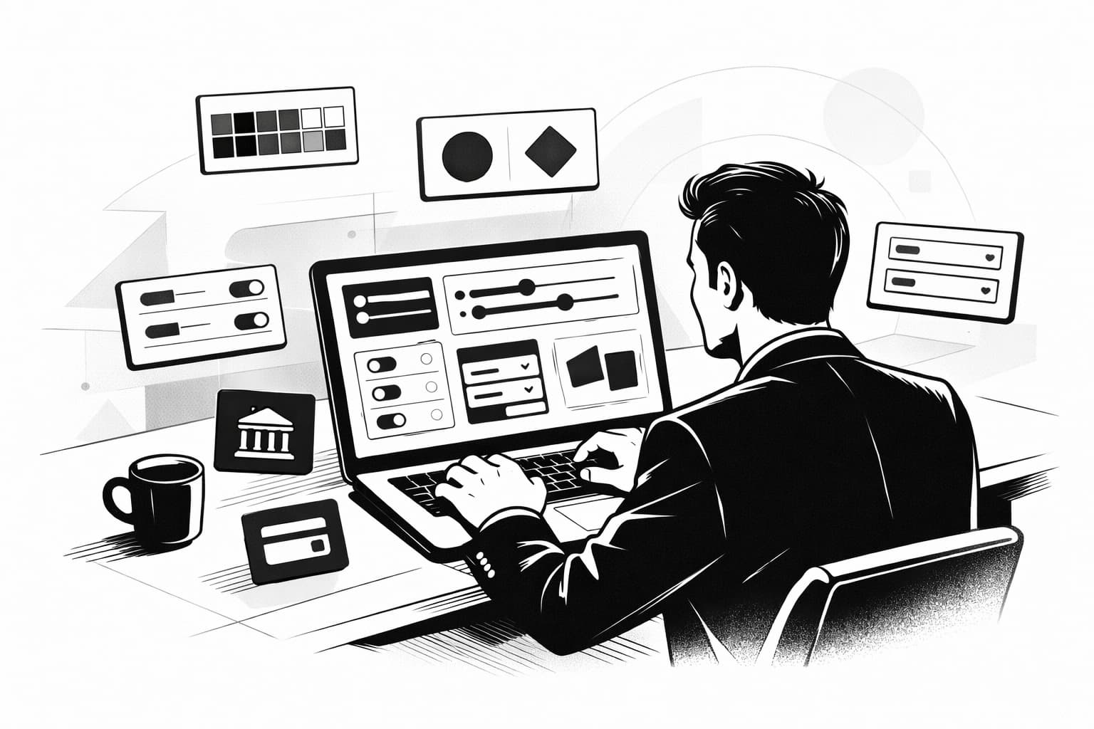 Founder customizing white label crypto exchange dashboard with branding and configuration modules