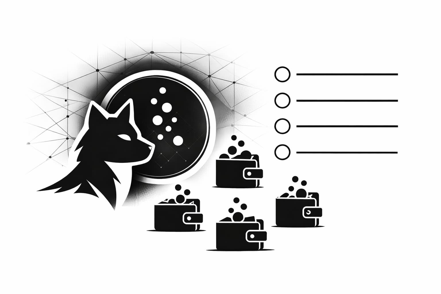 Illustration of Bonk airdrop lessons with wallets, tokens, and Solana network backdrop
