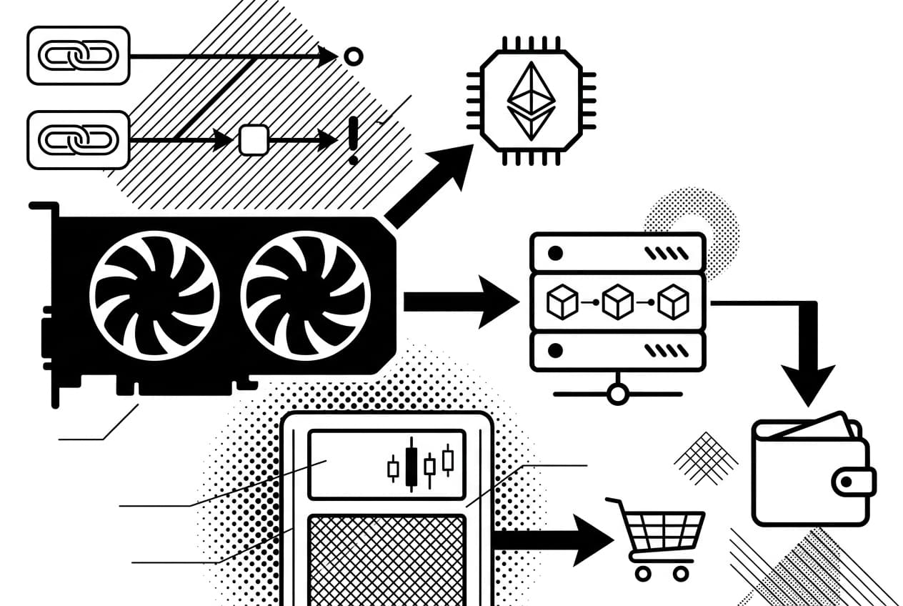 ETC mining infographic links GPU, Etchash, Ethereum Classic, Ethereum, ETH, and wallet payouts.