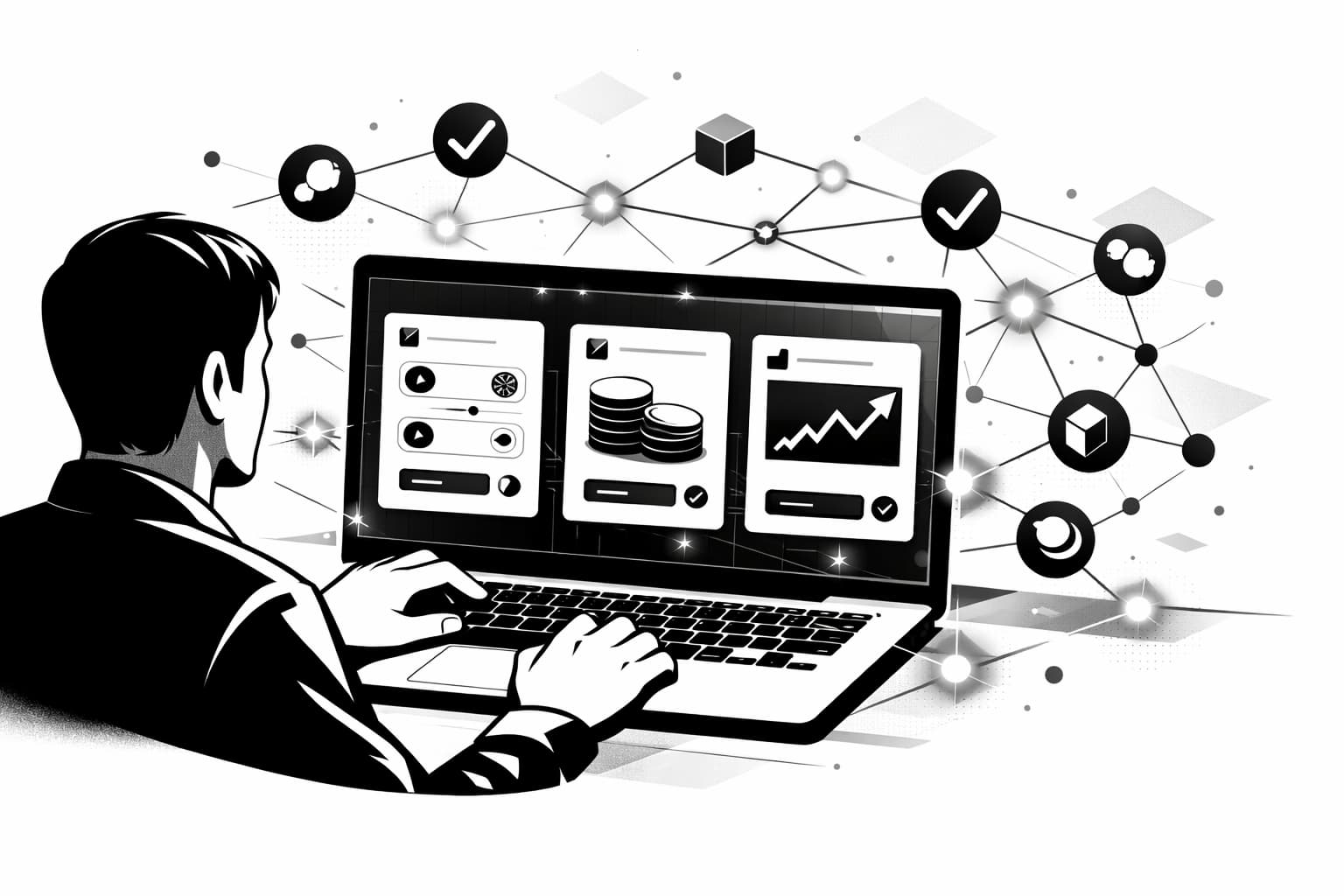 User performing swaps, lending, and prediction trades across Layer 2 dApps