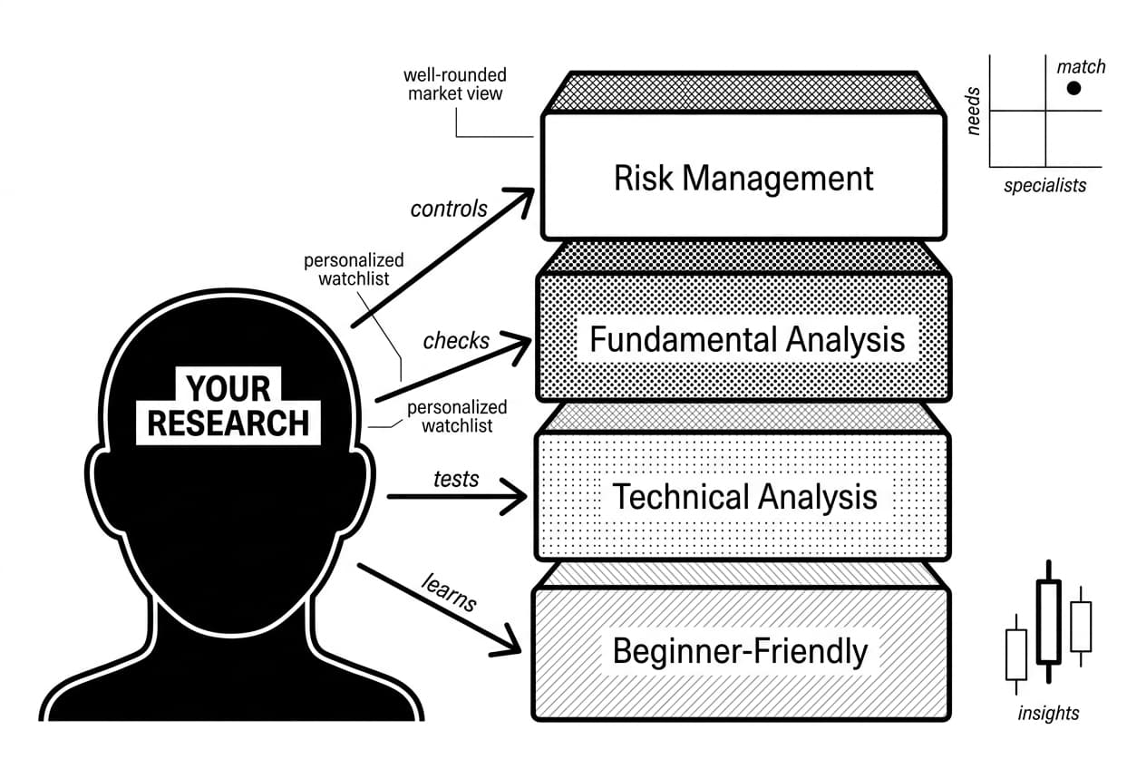 Monochrome infographic showing head silhouette and layered stack of YouTube crypto trading knowledge.