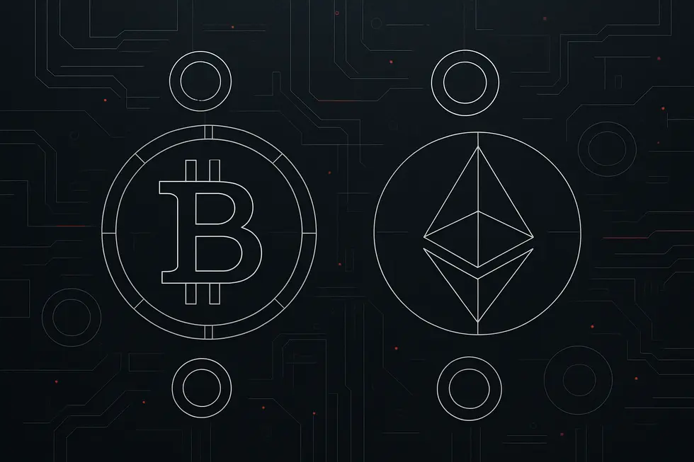 A digital coin symbolizing the concept of cryptocurrency on a futuristic network background.