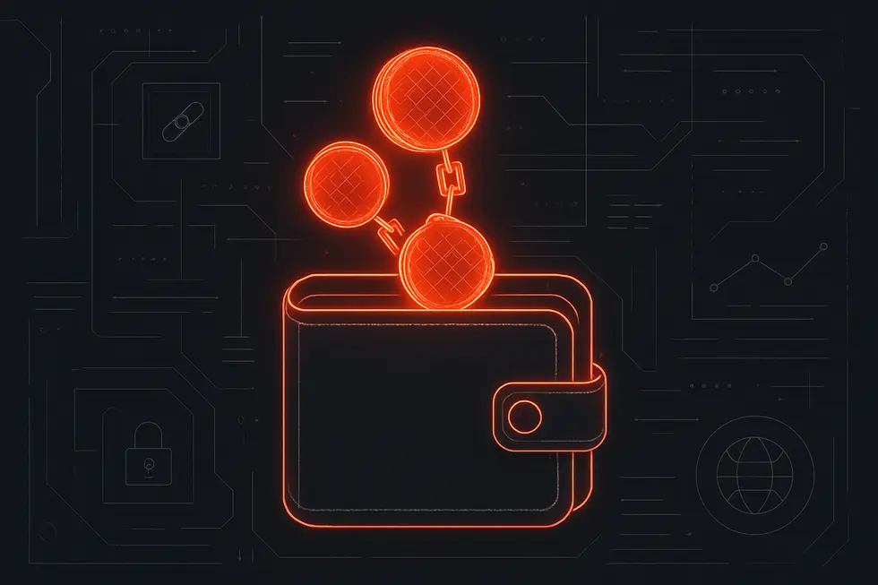 A simple digital diagram illustrating blocks chained together to represent blockchain structure.