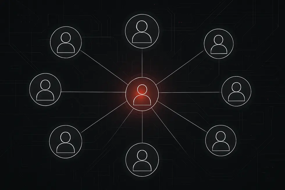 A simple digital diagram illustrating blocks chained together to represent blockchain structure.