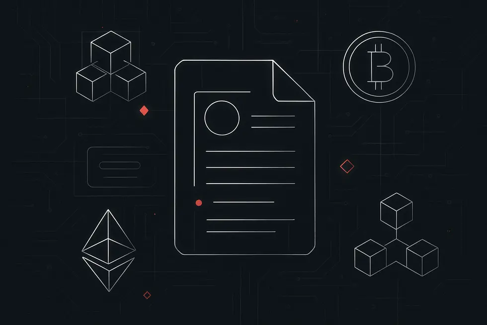 Schematic representation of a crypto whitepaper document.