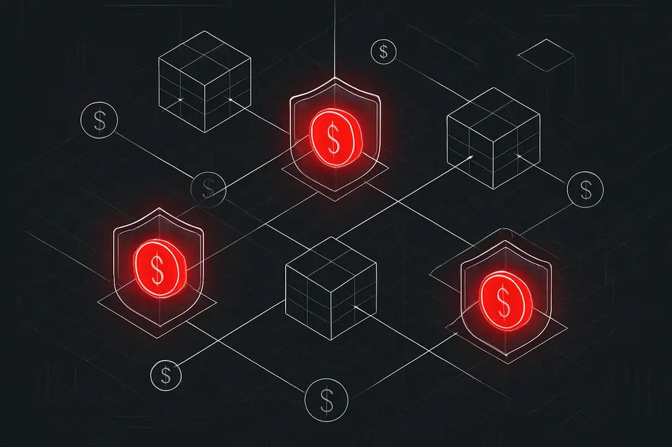 Blockchain network nodes showing coins locked for staking.