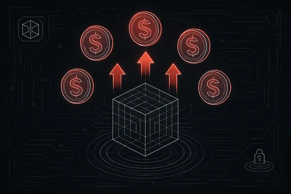 Blockchain network nodes showing coins locked for staking.