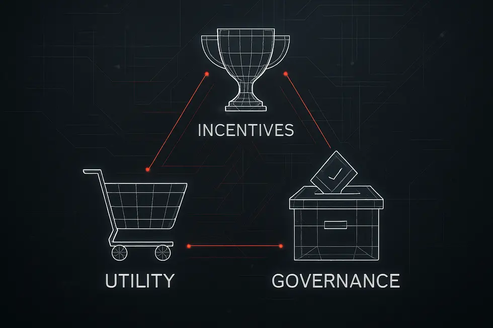 Diagram illustrating the core concept of tokenomics.