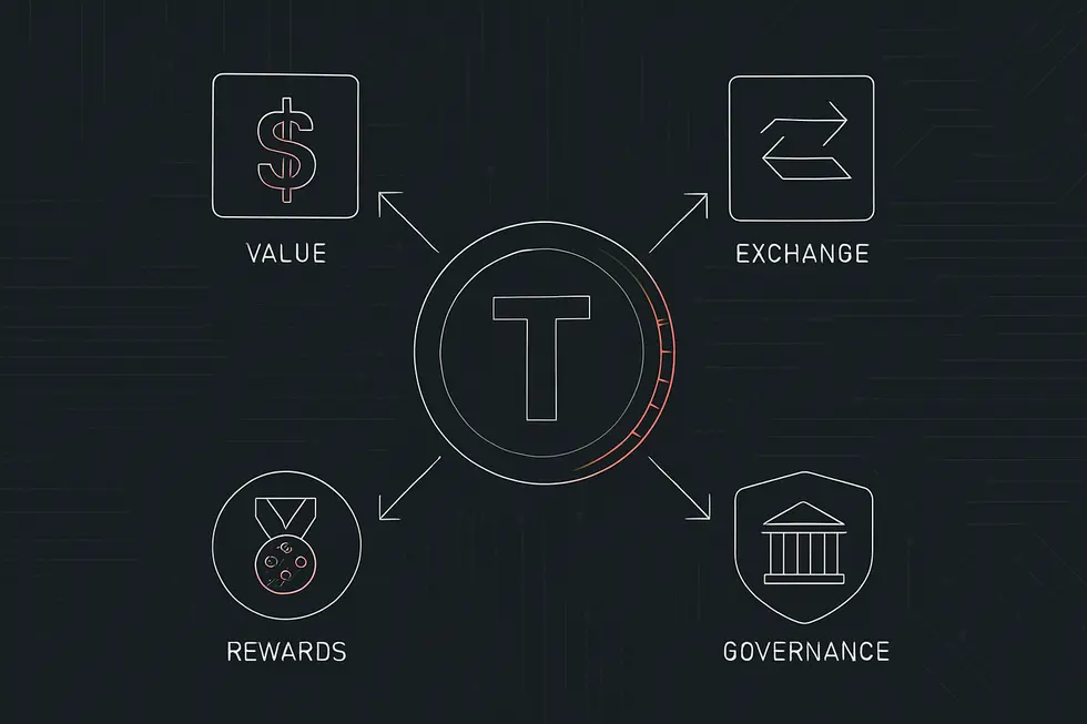 Diagram illustrating the core concept of tokenomics.