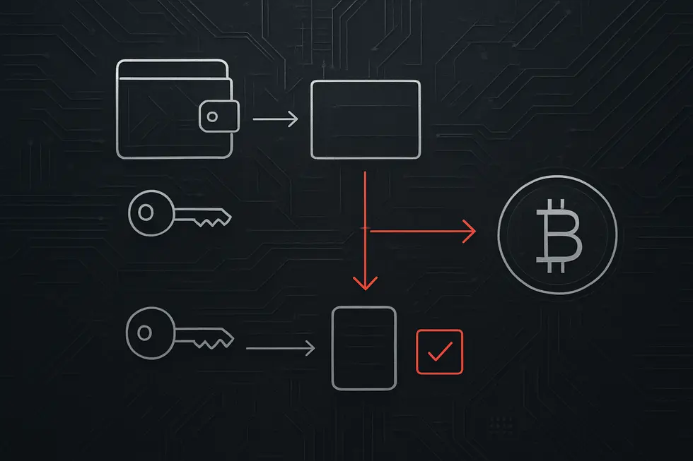 A digital hand holding a virtual wallet with secure key symbols.