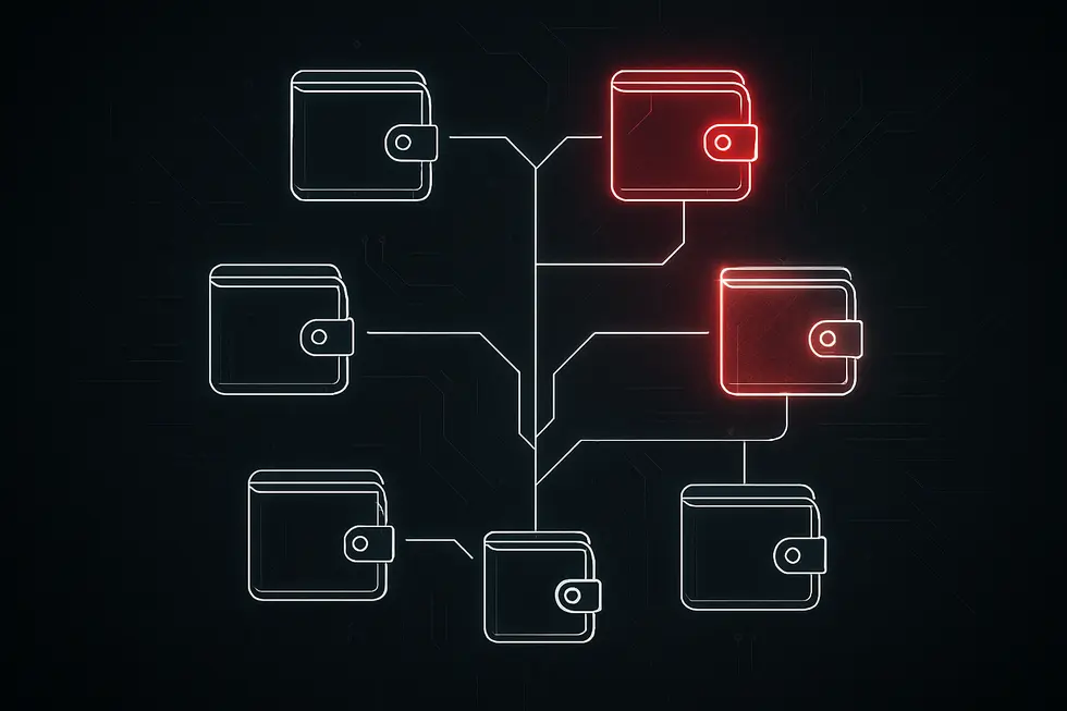 A digital hand holding a virtual wallet with secure key symbols.