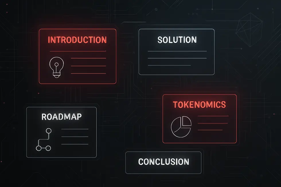 Schematic representation of a crypto whitepaper document.